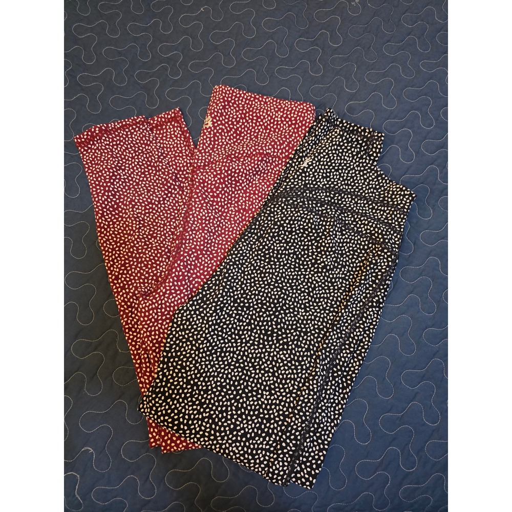 Buff Bunny Collection XL Leggings Lot of 2 Black Burgundy High Rise Athletic